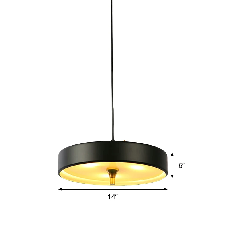 Lampada sospensione moderna disco Kit lampada sospensione metallo blu/bianco/nero 1 luce per camera da letto