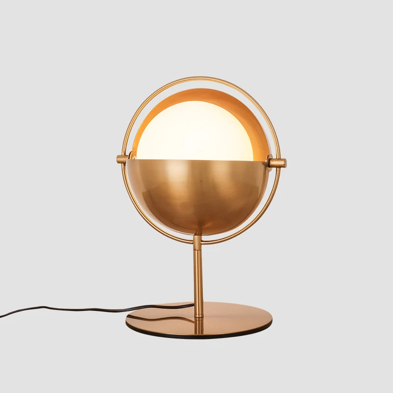 Lampada da tavolo postmoderna girevole globo Lampada da notte vetro opalino 1 luce per camera da letto