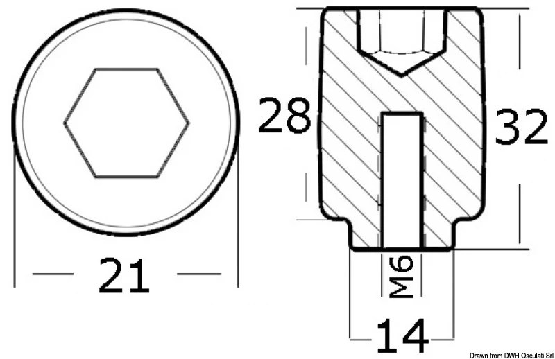 Anodo alluminio cilindro 80/225 HP