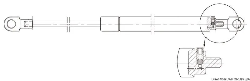 Molla gas 972 mm 160 kg inox