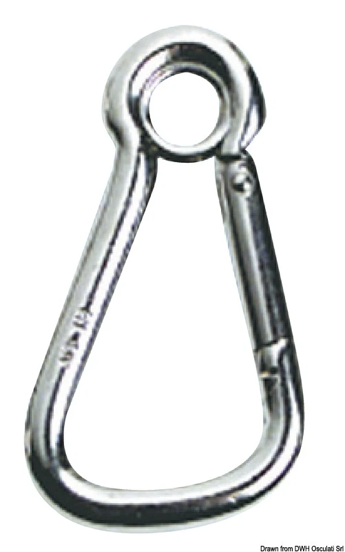 Moschettone inox grande con occhio 18 mm