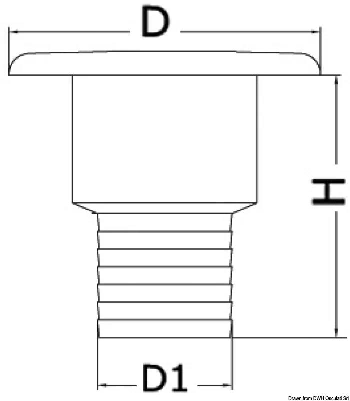 Tappo per rifornimento dritto Diesel 50 mm