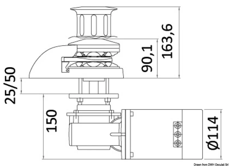 Verricello ITALWINCH Smart Plus 1500W 24V - 10mm basso