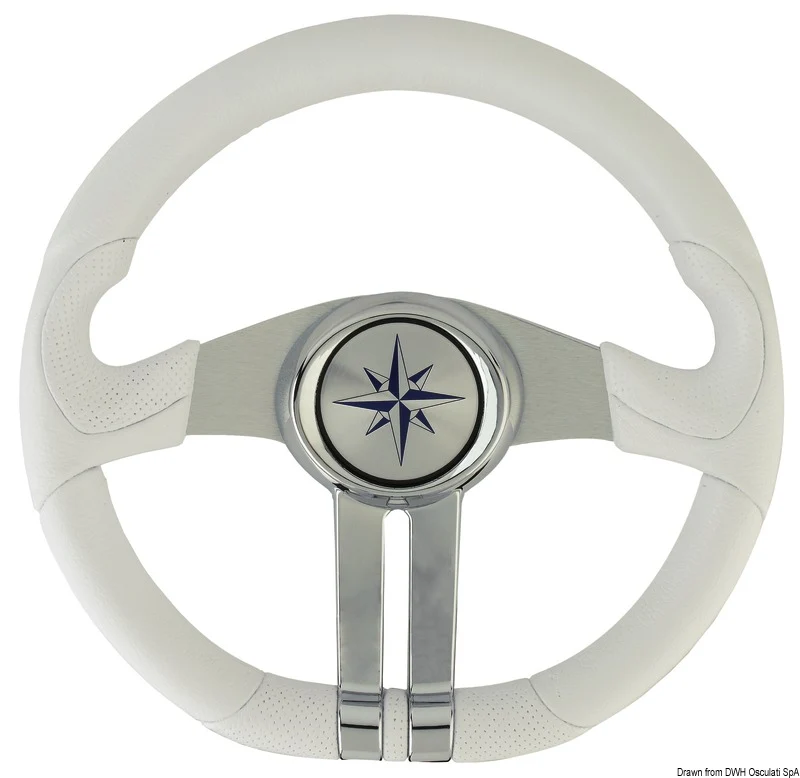 Volante bianco razze argento/cromo