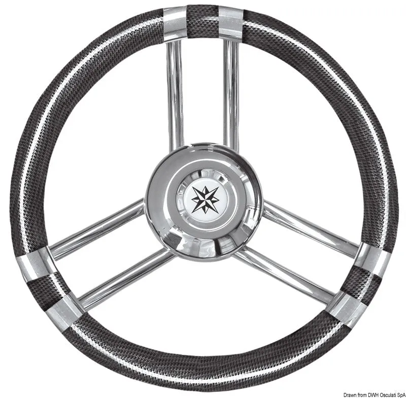 Volante C inox/carbonio 350 mm