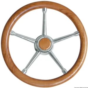 Volante inox/teak 350 mm