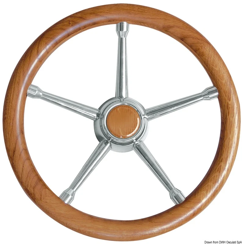 Volante inox/teak 350 mm