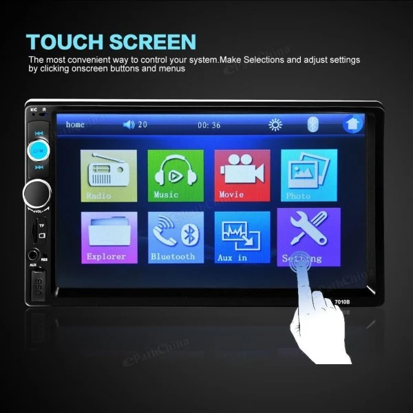 7010b 7" Hd 1080p Lcd Double-din Bluetooth Auto Video Mp5 Stereo Lettore Mp3
