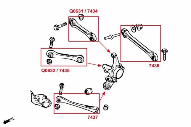 7434 HARDRACE bracci camber posteriori (uniball) BMW F2x/F3x