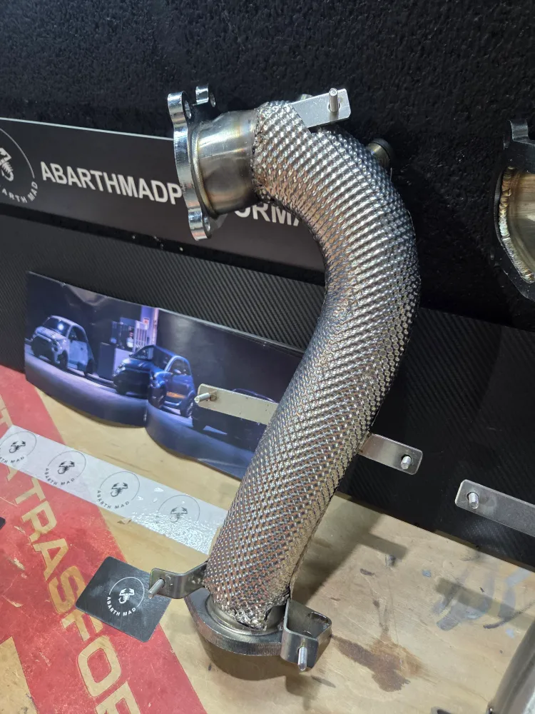 NEW!! Abarth Alfa Downpipe IHI or Garret 1446 Anticalorica Heat Shield Protection Abarth MAD Perfomance
