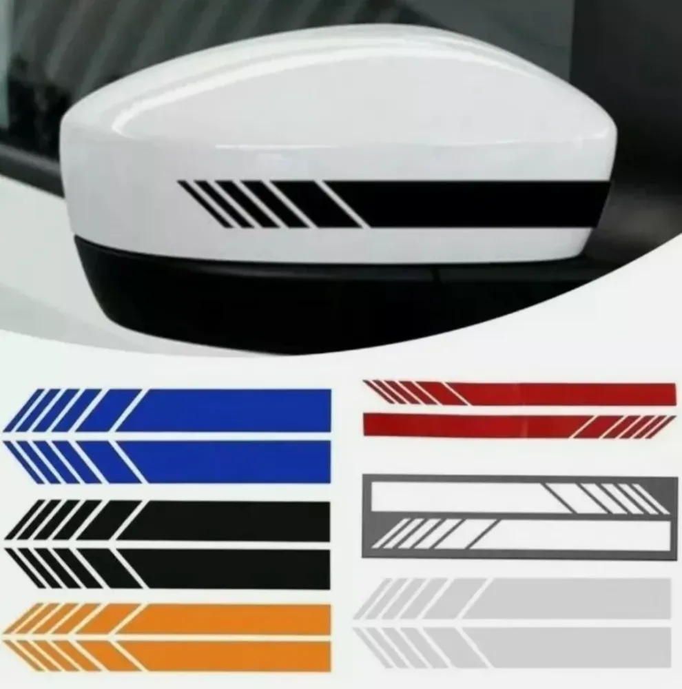 1x Set Strisce Decalcomanie Vinile Adesivo Specchietti Esterni Auto Vari Colori Ac Accessori Auto