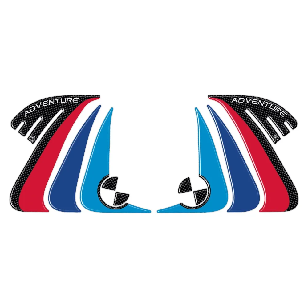 2 ADESIVI gel 3D PROTEZIONI LATERALI RALLY per MOTO GS R1200 ADVENTURE 2014-2017