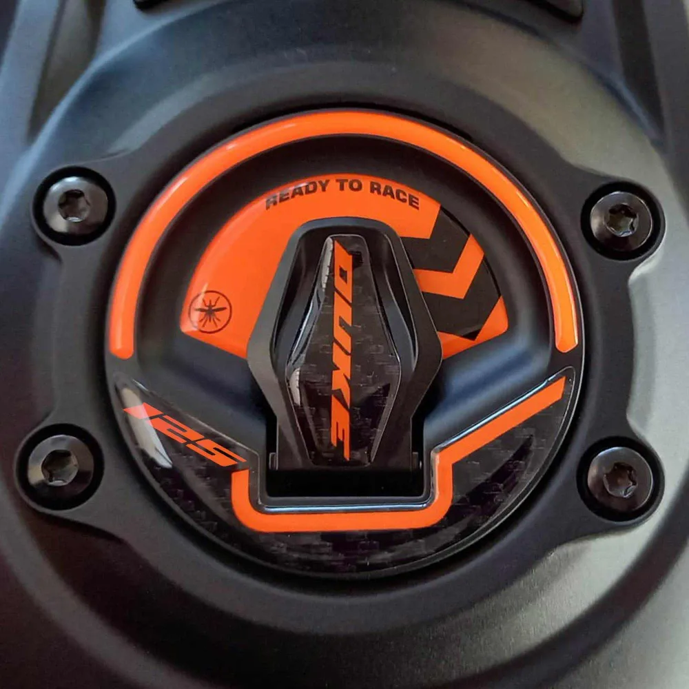 Adesivi 3D tappo serbatoio chiave moto compatibili con KTM 125 Duke 2024-2025