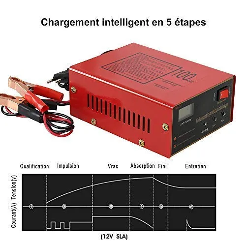 Caricatore di batteria al piombo per auto moto 10 12 V/24 V 140 W...
