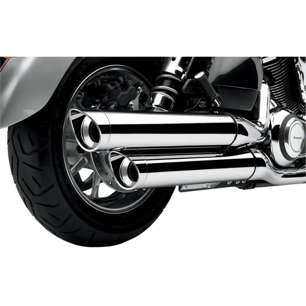 Cobra Silenziatori Slip-On cromati con punta smerlata da 4" per Kawasaki