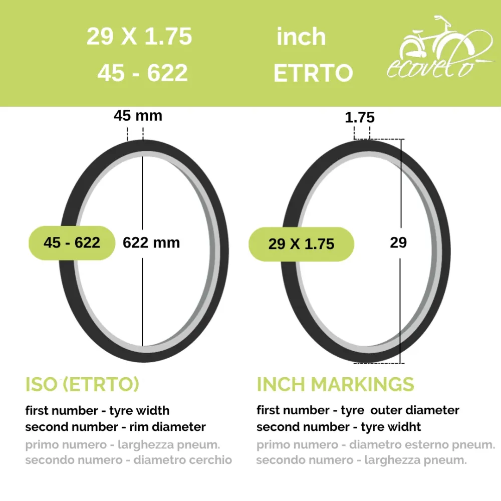 copertone 700x45 + camera pneumatico 29x1.75 Unisex adulto mtb ibrida