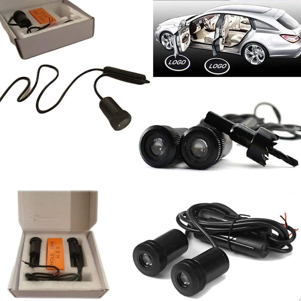 Coppia Faretti Led Cortesia Sottoporta Per Auto Luci Led Proiettore Logo