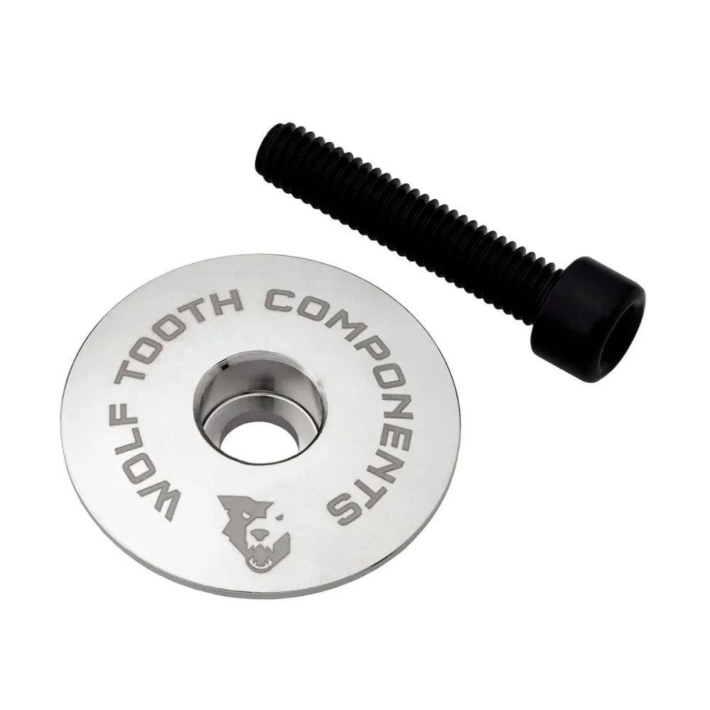 Copri stelo ultraleggero WOLF TOOTH con vite 1"1/8 Argento