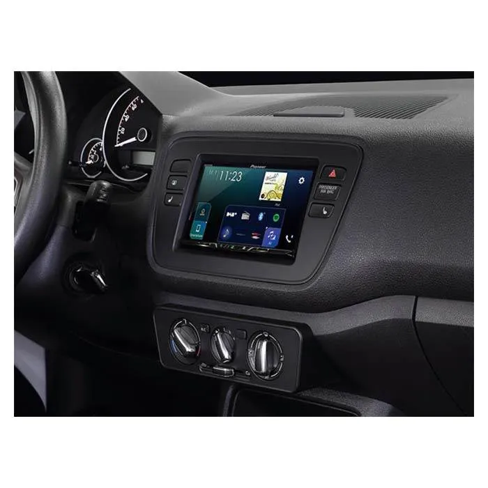 Cornice 2-DIN per Mii, Citigo e Up (Nero Lucido)
