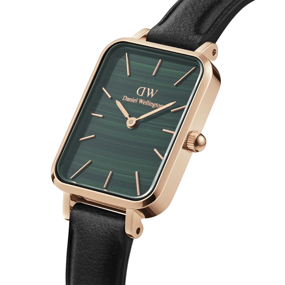 Quadro Pressed Sheffield Green Rose Gold Daniel Wellington