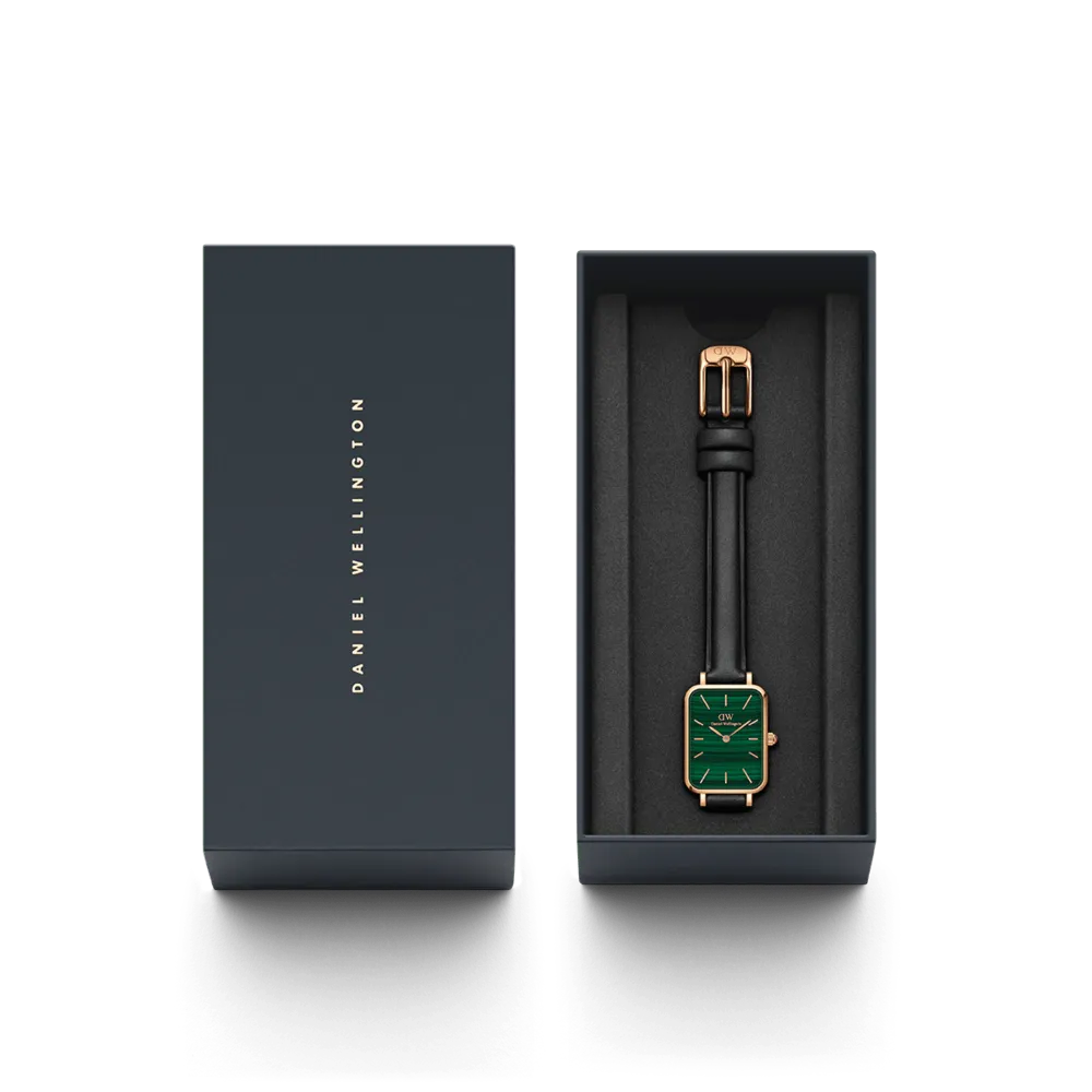 Quadro Pressed Sheffield Green Rose Gold Daniel Wellington