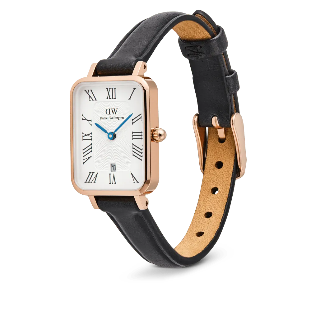 Quadro Roman Numerals Date Sheffield Rose Gold Daniel Wellington