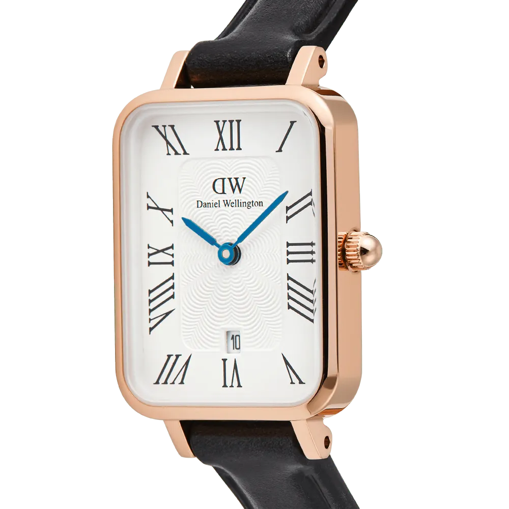 Quadro Roman Numerals Date Sheffield Rose Gold Daniel Wellington
