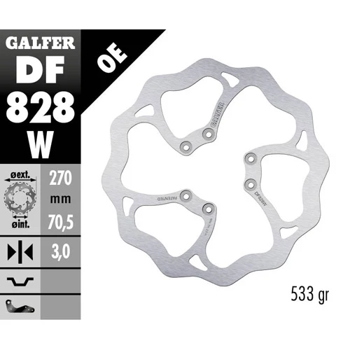 Disco freno anteriore Galfer Wave Tm MX 125 04-25