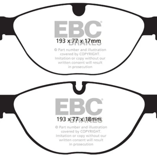 EBC 10-15 Jaguar XF 5.0 Supercharged (470) Yellowstuff Front Brake Pads