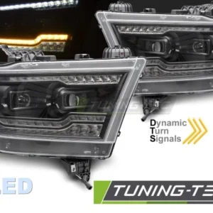 Fari Anteriori Full Led BLACK per DODGE RAM 19-22