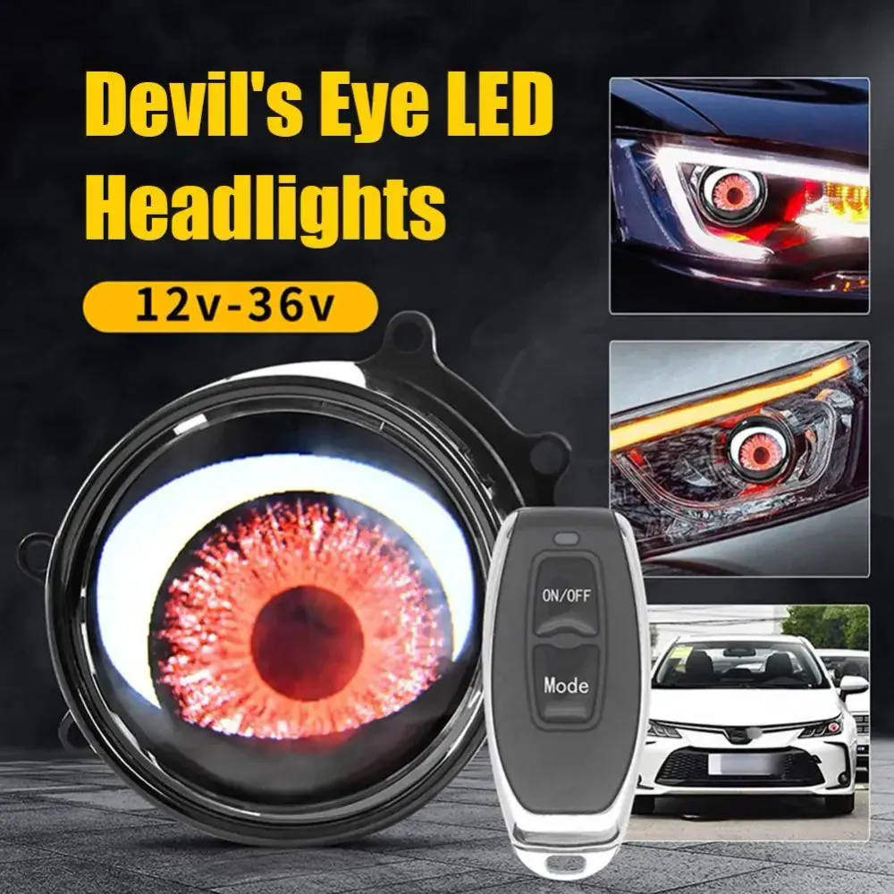 Fari Dinamici LED Occhio di Demone con Telecomando - Adattabile Universale per Auto, Camion, Motocicli e SUV