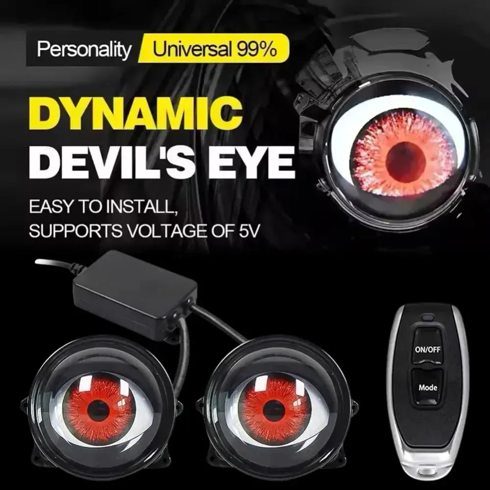 Fari Dinamici LED Occhio di Demone con Telecomando - Adattabile Universale per Auto, Camion, Motocicli e SUV