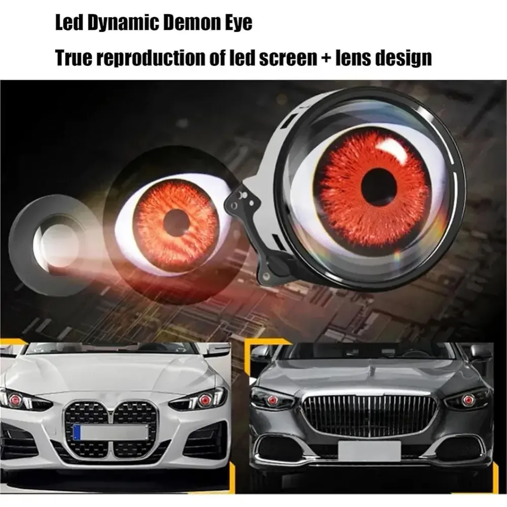 Fari Dinamici LED Occhio di Demone con Telecomando - Adattabile Universale per Auto, Camion, Motocicli e SUV