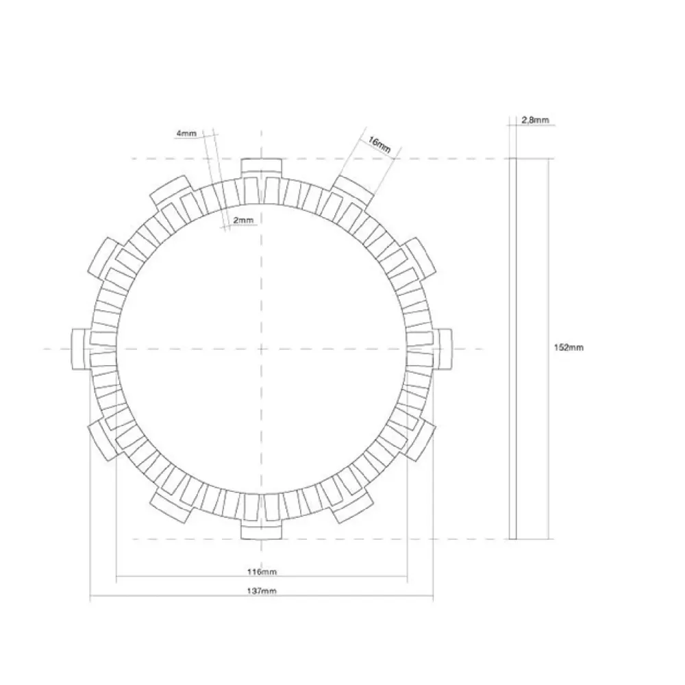 FCC Disco frizione guarnito singolo SUZUKI DR L (L/M/N/P) (DJ42A) 250 CC 90/93