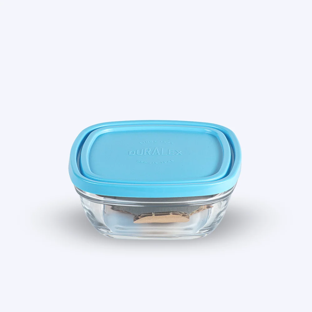 Freshbox - Contenitore quadrato con coperchio blu 61 cl