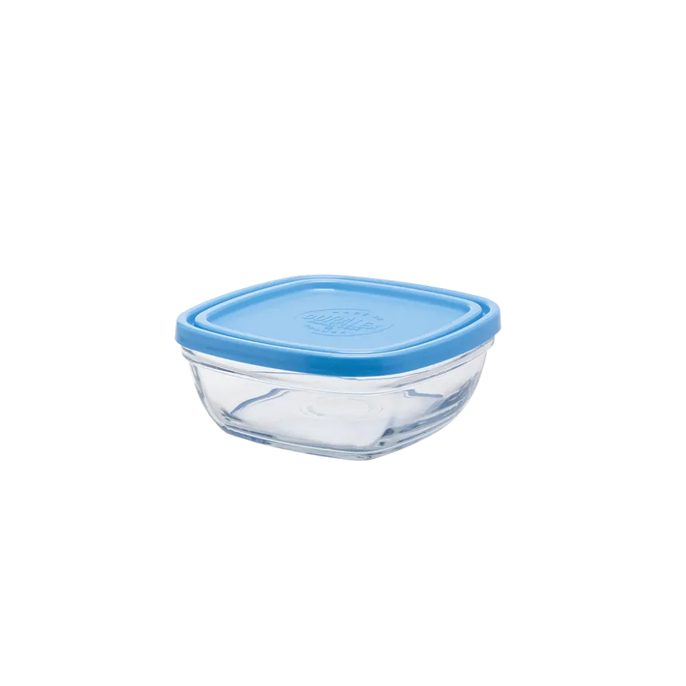 Freshbox - Contenitore quadrato con coperchio blu 61 cl