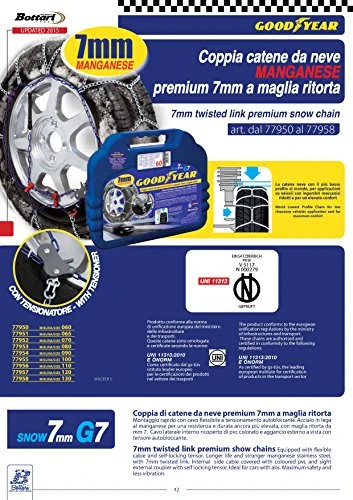 Goodyear 77958 Catene neve 7 mm per auto, Misura 130