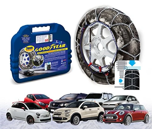 Goodyear 77958 Catene neve 7 mm per auto, Misura 130