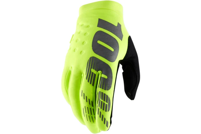 HDP-33305705 Guanti cross 100% Brisker giallo fluo/nero L
