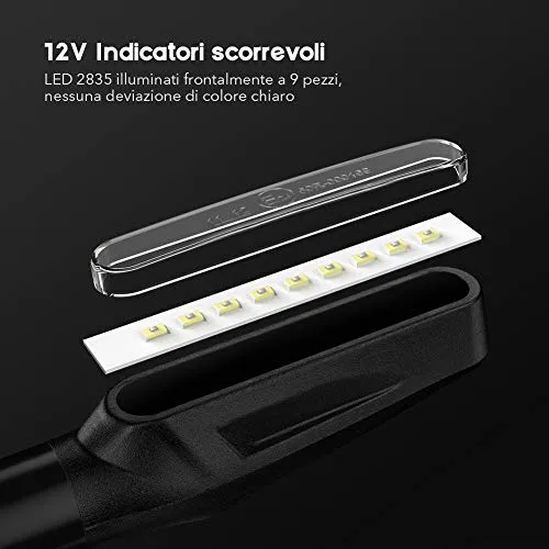 Indicatori Direzione, 4 Pezzi ZREE Indicatore di Direzione Moto Ambra 9 LEDs