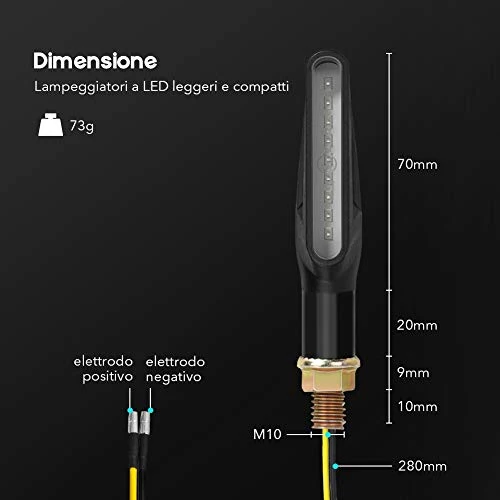 Indicatori Direzione, 4 Pezzi ZREE Indicatore di Direzione Moto Ambra 9 LEDs