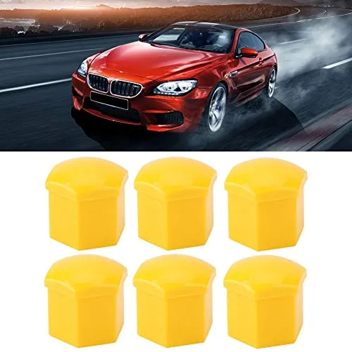 KIMISS 20pcs tappi per dadi ruota auto, 19mm Auto Hub Coprivite Giallo