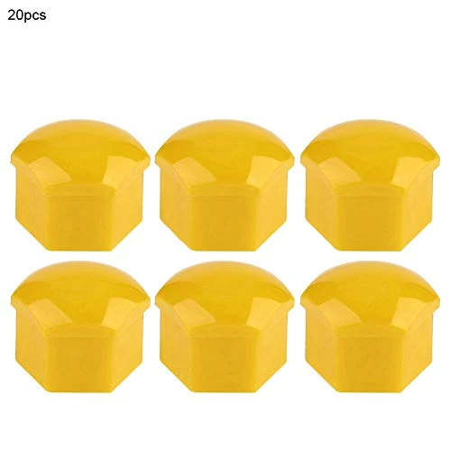 KIMISS 20pcs tappi per dadi ruota auto, 19mm Auto Hub Coprivite Giallo