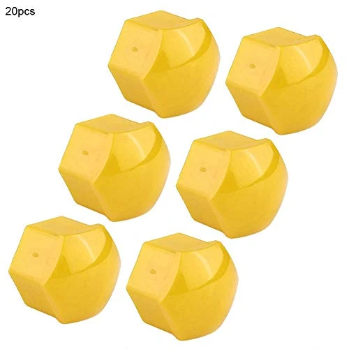 KIMISS 20pcs tappi per dadi ruota auto, 19mm Auto Hub Coprivite Giallo