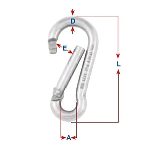 Kong Classic, MOSCHETTONE Acciaio Inox, Lucido, 8 mm