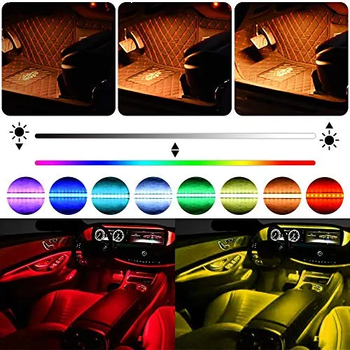 Luci LED Interne Auto, 4 Strisce 48 Lampadine Multicolore Impermeabili, Kit...