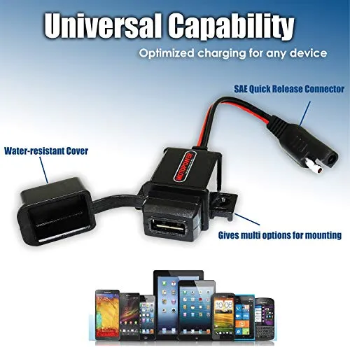 MOTOPOWER 3.1Amp Caricabatterie USB per moto la 2) - Caricatore