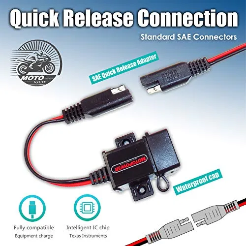 MOTOPOWER 3.1Amp Caricabatterie USB per moto la 2) - Caricatore