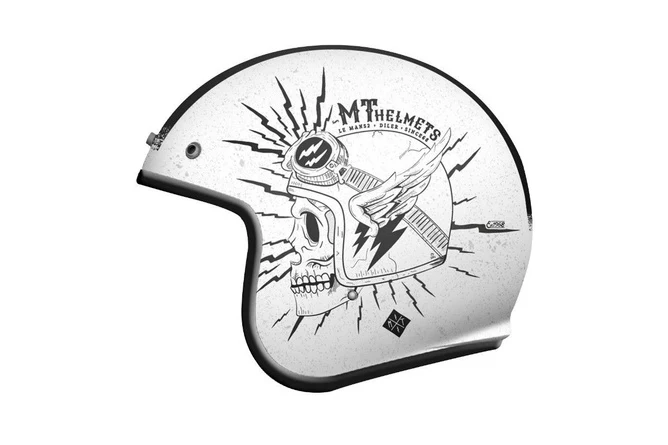 MT-162564 Casco jet MT Le Mans 2 SV Diler bianco lucido XS