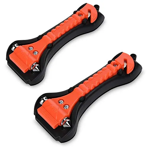 Navaris 2X Martello di Emergenza Sicurezza Auto - Martelletto per Rompere...